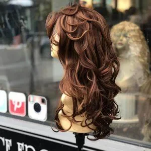 Brown freepart swisslace Lacefront wig 2022 Low Price Swiss Lace Transparent 13X4 Lace Front Reddish  main image 3